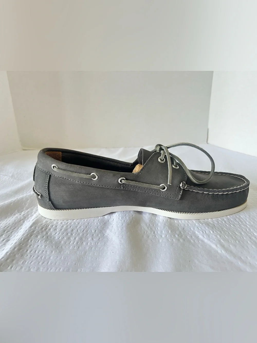 Froats Baltimore Men’s Grey Leather Boat Shoes
